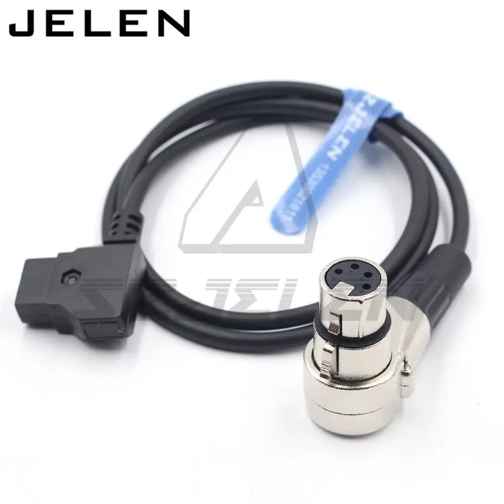 D-Tap  to Female Angle 4-Pin XLR Cable for Power Supply Battery and Camera F55 power cable 0.6m