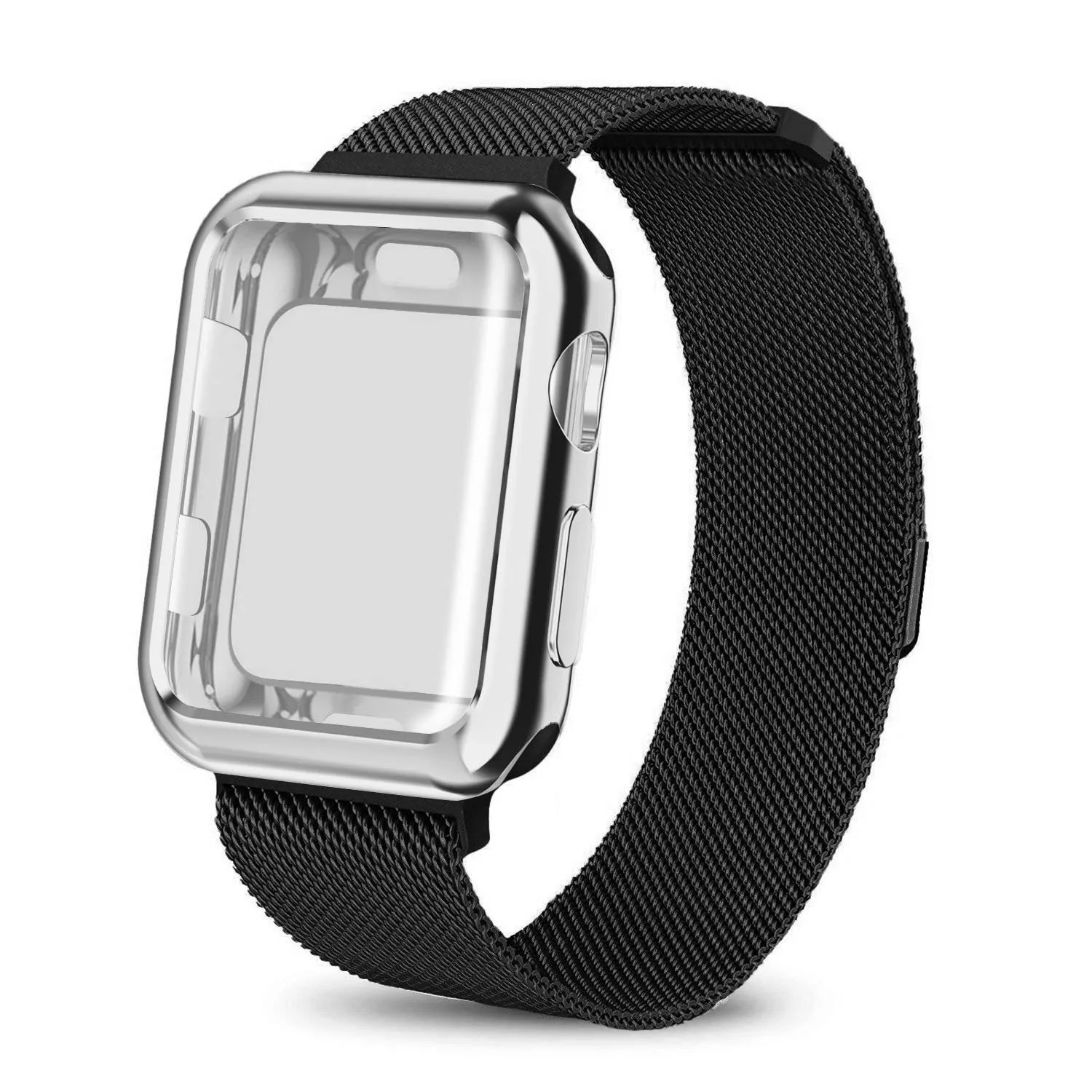 Black white Миланская петля, ремешок для часов аpple 44 мм 40 мм 38 мм 42 мм apple watch чехол для наручных часов iwatch серии 4/3/2/1 чехол для часов - Цвет ремешка: Black white