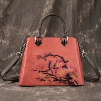 Luxury Handbags Women Bags Designer 2021 Winter Retro Genuine Leather Tote Bag Lady Large Capacity Simple Embossing Shoulder Bag