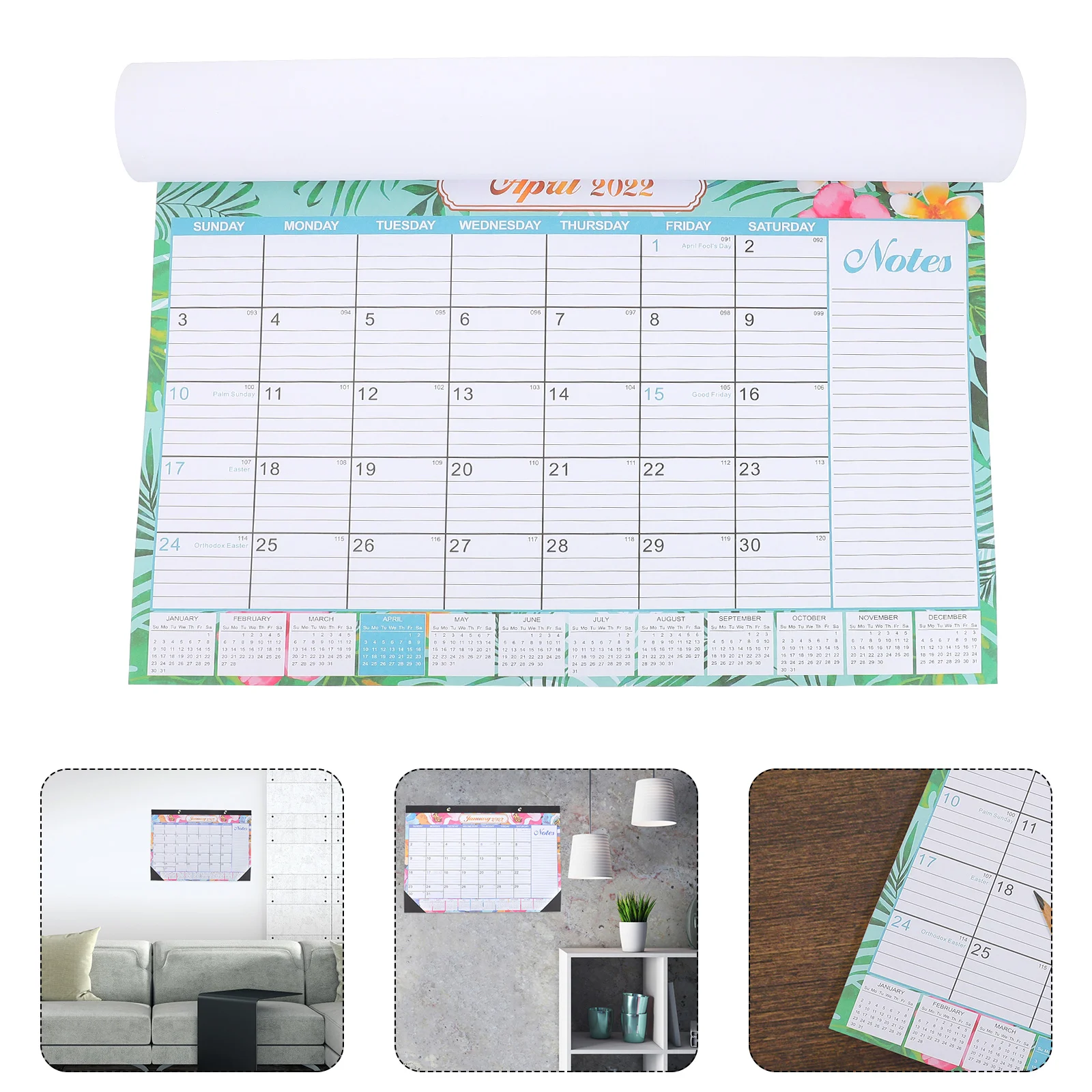 

1 шт. офисный календарь, изысканный календарь для планировки, подвесной календарь 2022 (разные цвета)