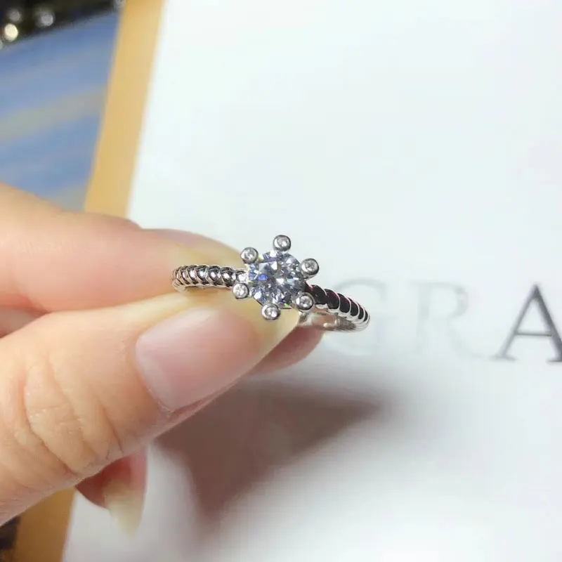 CoLife ювелирные изделия модное кольцо Moissanite 5 мм круглое 925 Серебряное обручальное