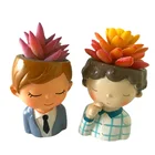 Милый мальчик кашпо силиконовая Ваза Форма ручной работы гипсовая Смола Ремесло Свеча цветочный горшок форма домашний Декор Аксессуары для выпечки