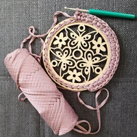 10pcs popular wooden knitting basket bottom butterly crochet base