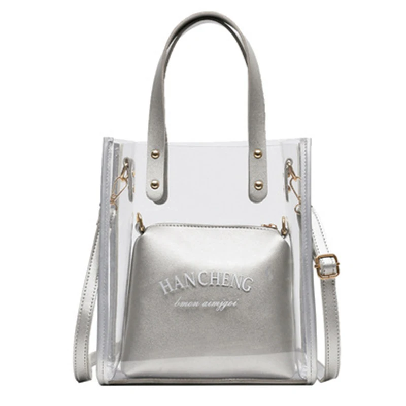 

Transparent Jelly Bag Female 2021 Summer New Trendy Fashion Shoulder Bag Fashion Handbag Mother And Daughter Bag