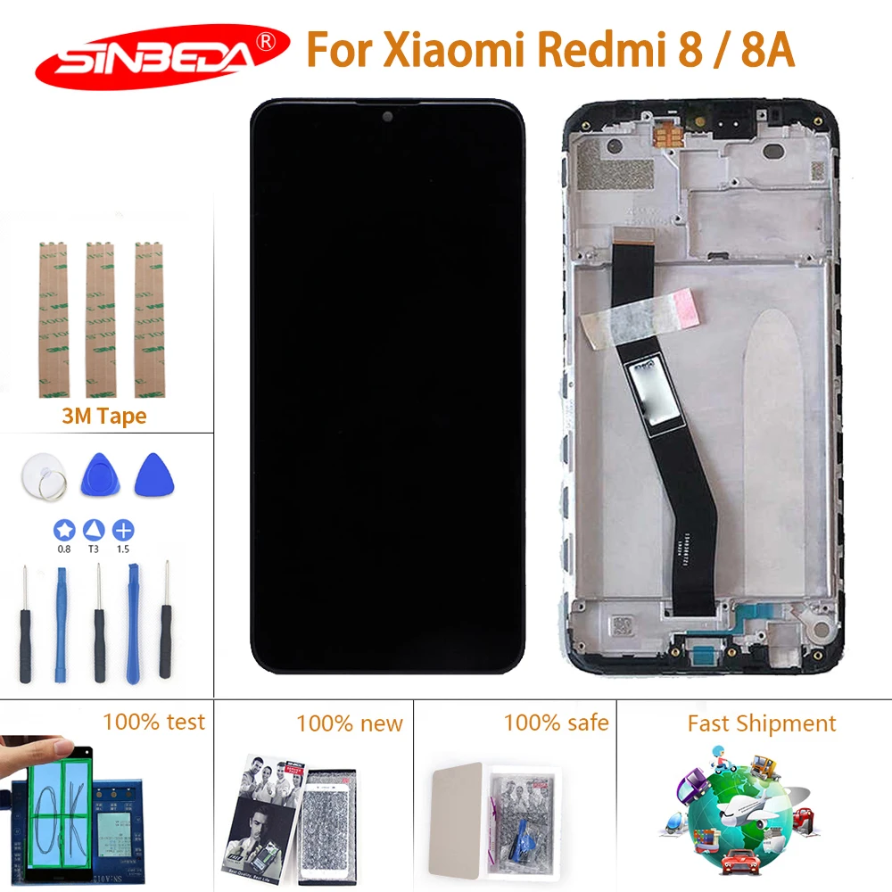Оригинальный 6,22-дюймовый для Xiaomi Redmi 8/8A ЖК-дисплей Сенсорный экран Дигитайзер с рамкой замена MI 8A.