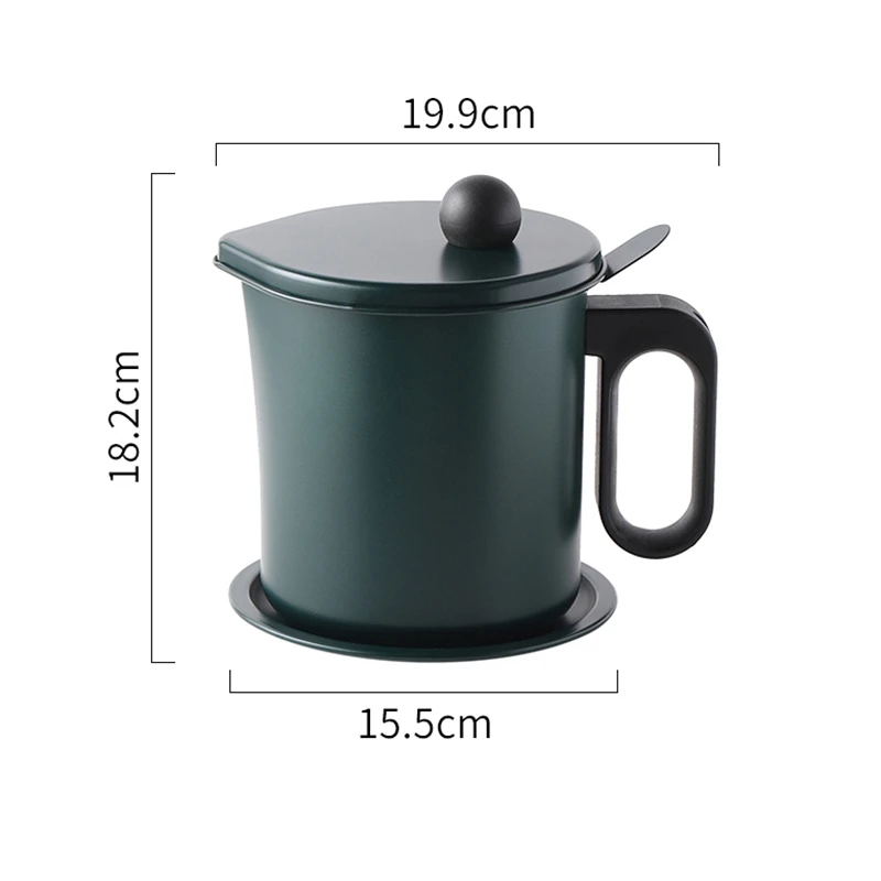 

Stainless Steel Oil Filter Pot Large Capacity with Lid Fine Filtering Leak-proof Oil Bottle Kitchen Oil Filter Tank Oil Storage