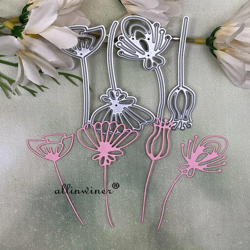 

Four kinds of flowering branches Metal Cutting Dies Stencils Die Cut for DIY Scrapbooking Album Paper Card Embossing