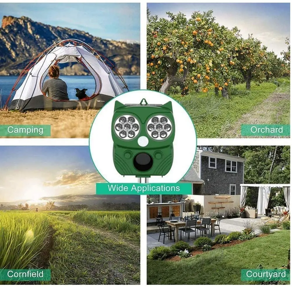 

Solar Animal Repeller Ultrasonic Animal and Pest Repeller Outdoor Waterproof Bird repeller Mouse Repellent Suitable 2pcs