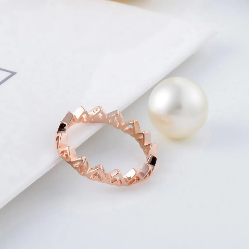

100% 925 Sterling Silver Pan Ring Creative Temperament Hand Painted Love Couple Ring For Women Wedding Party Fashion Jewelry