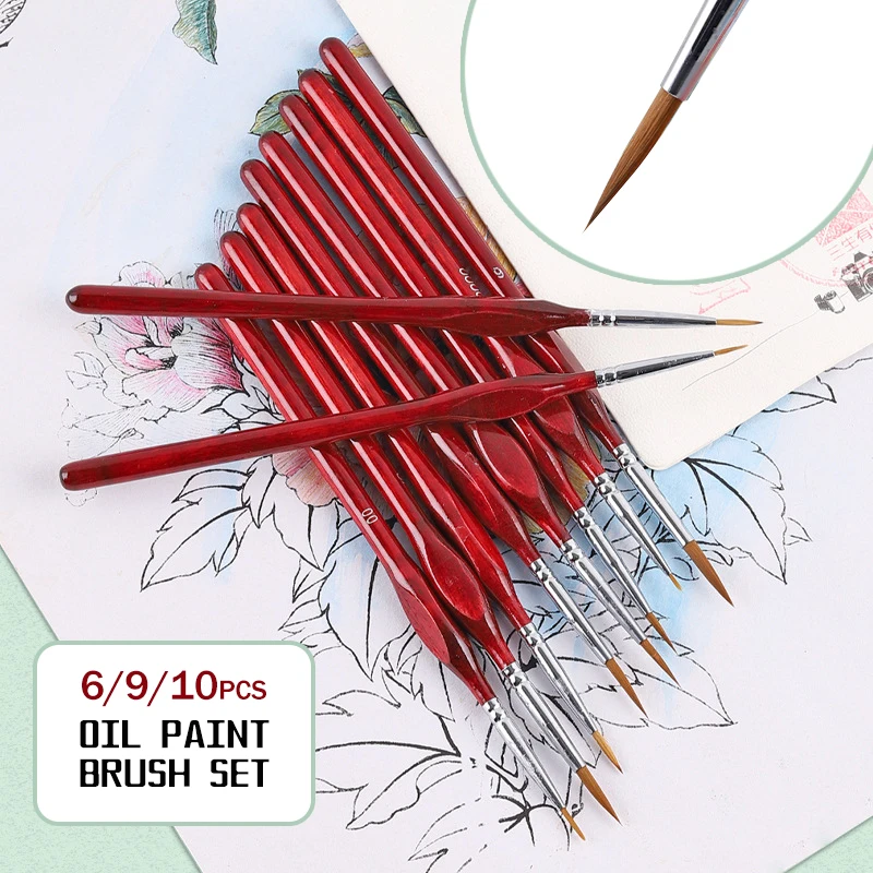 

6/9/10Pcs/Set Paint By Numbers Brushes Extra Fine Detail Paint Brushes Artist Miniature Model Maker Tool Set Art Supplies