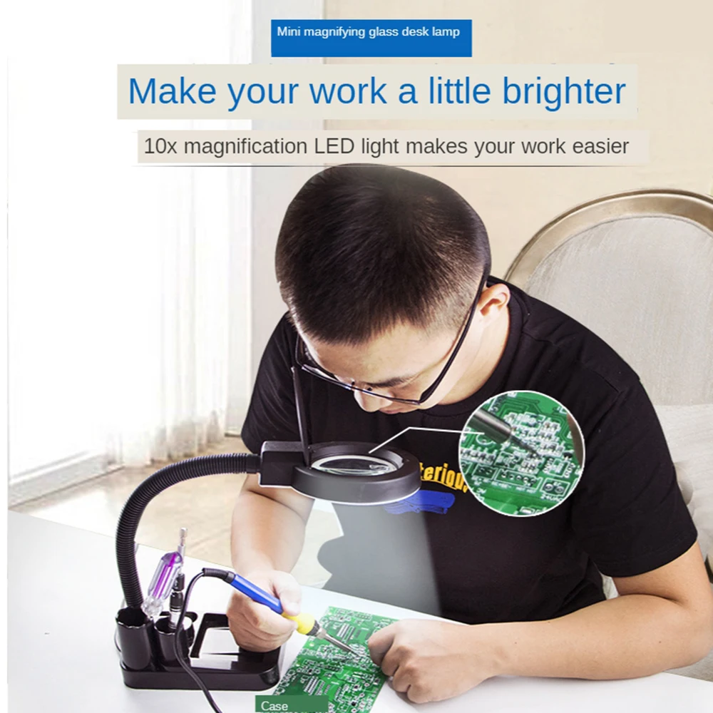 

YAOGONG 808 LED Mini magnifier table lamp illumination magnifier