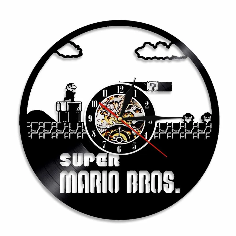 Classic Video Retro Game Theme Vintage Vinyl Wall Clock Quartz Antique Style Living Room Decoration Gifts For Game Boys