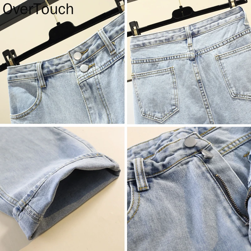 

Plus Size Women Jeans Pants Basic High Waist Denim Straight Female Fashion Casual Pockets Blue Spring Large Size S-5XL 2021