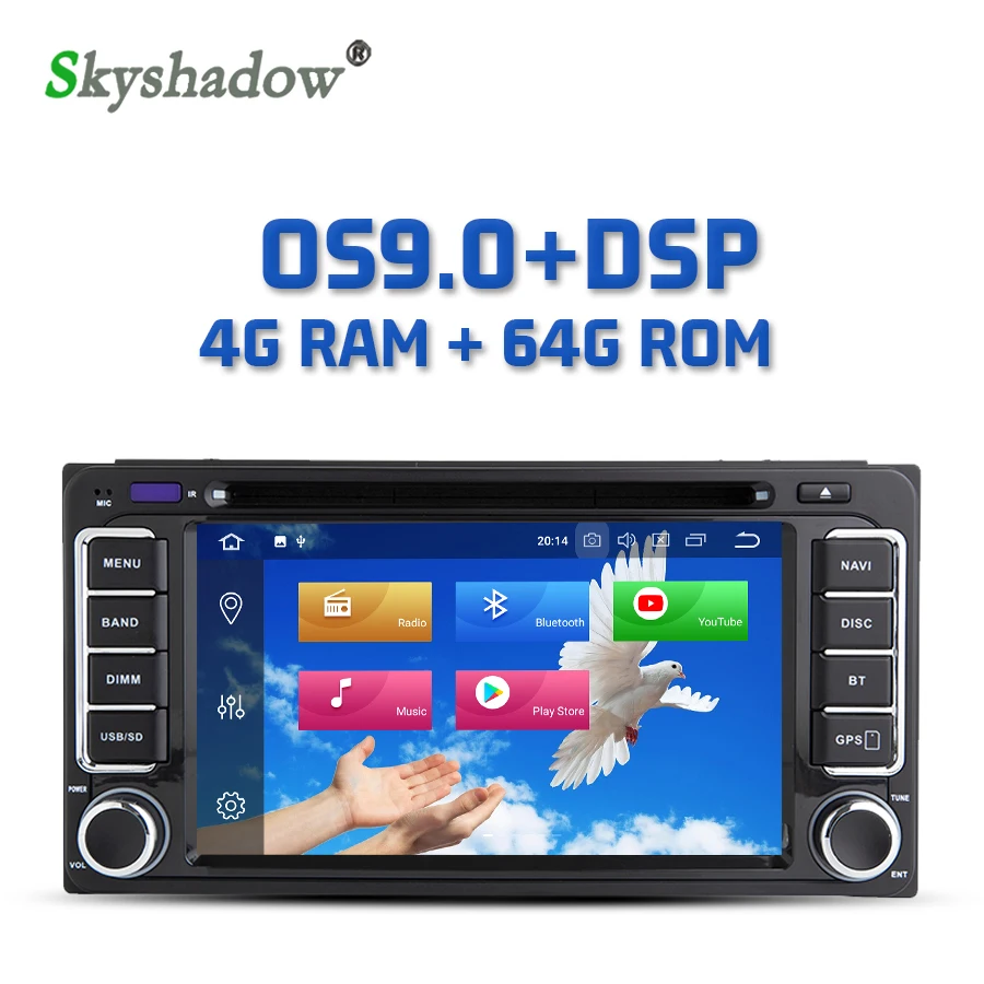 DSP IPS Android 9 0 4G + 64GB 8 ядерный автомобильный dvd-плеер Wifi GPS радио Bluetooth 4 2 для Toyota Camry