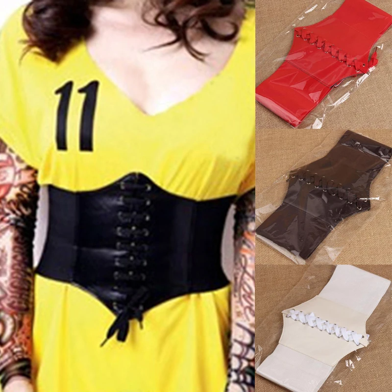 2019 Женский корсет широкий пояс из искусственной кожи для похудения бандажи на