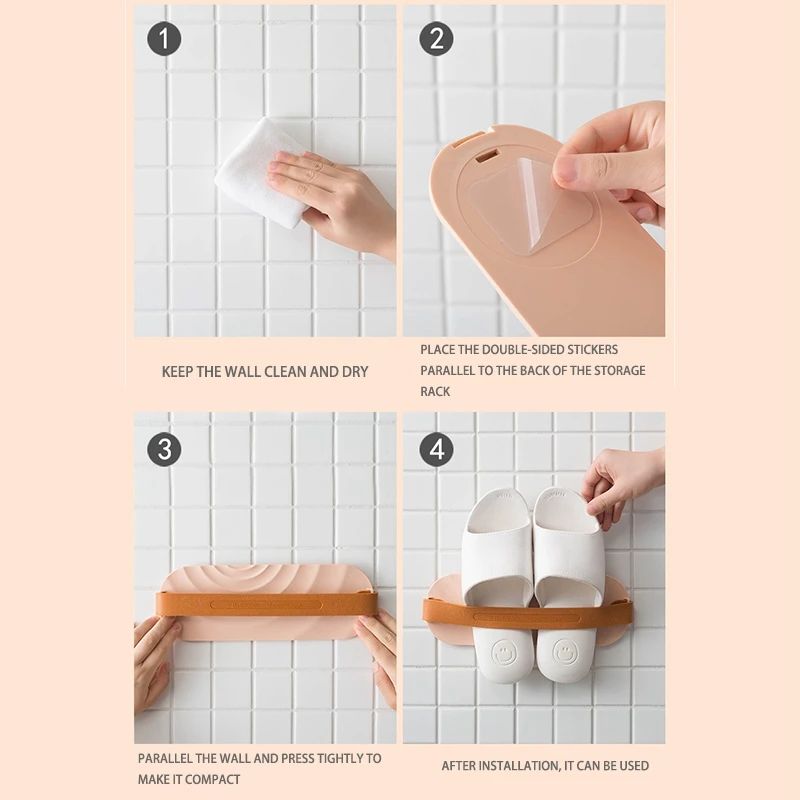 

2PCS Bathroom Slippers Rack Wall-Mounted Toilet Shoe Rack Door Toilet Shoe Holder Storage Space-Saving Hanging Drain