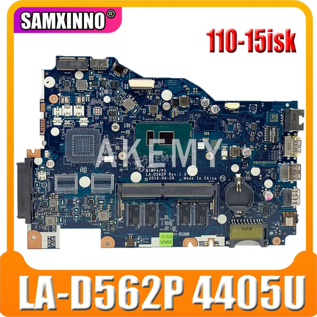 SAMXINNO For Lenovo Ideapad 110-15ISK Laotop Mainboard BIWP4/P5 LA-D562P Motherboard with 4405U 4GB RAM | Компьютеры и офис