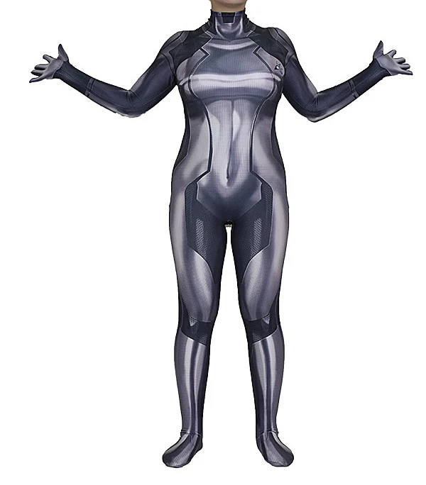 Костюм косплея Самус Аран для взрослых и детей Zero Suit Зентай Игра Женщина Девочки Супергерой Хэллоуин Боди-комбинезон.