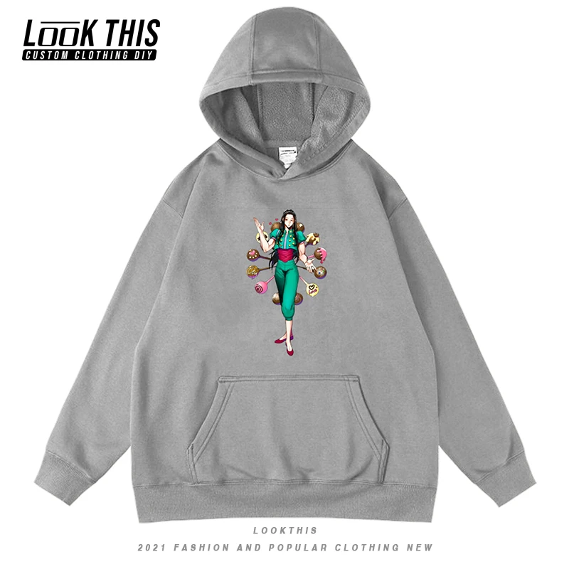 

Hunter X Hunter Anime Print Cool Oversized Hooded Clothes for Boy Girl Long Sleeve Sweatshirt Killua Zoldyck Fun Sportswear Tops