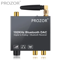 prozor dac digital to analog audio converter with bluetooth compatible receiver optic toslink coaxial to rca 3 5mm jack adapter