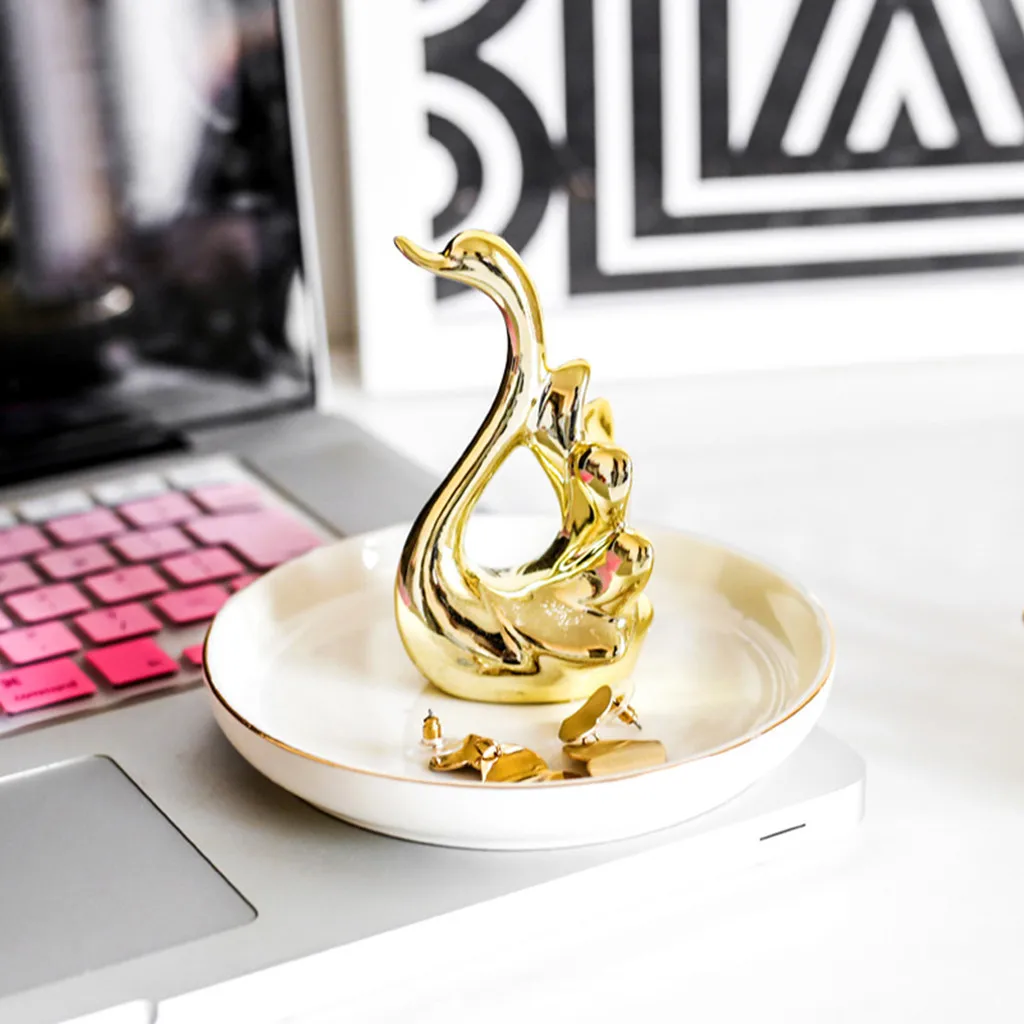 2019 Высокая емкость позолоченная Ювелирная тарелка домашнее украшение подставка