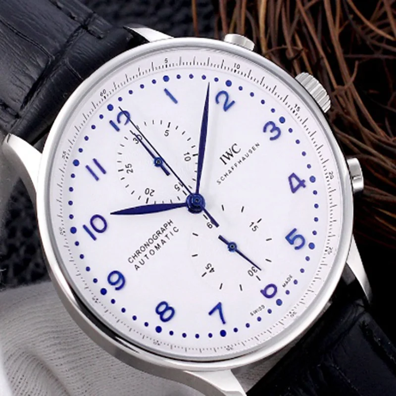 

IWC- New Automatic Mechanical Men women Watch Silver Blue Stainless Steel Transparent Sapphire Glass Glide AAA Watches
