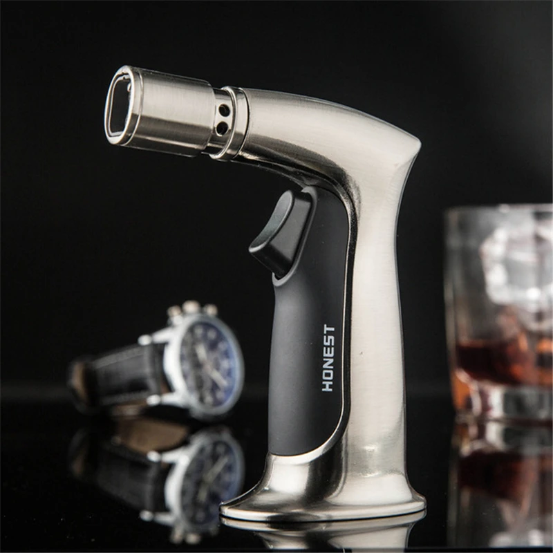 

4 Torch Jet Lighter Cigar Cigarettes Lighter Inflatable Windproof Spray Gun, Baking Gas Turbo Lighters Smoking Accessories