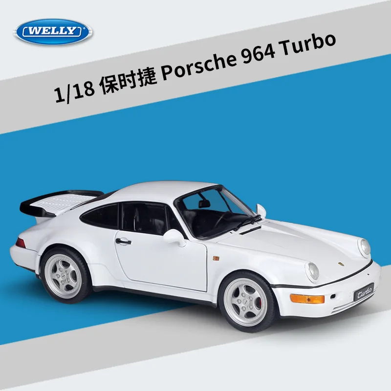 Модель автомобиля Welly 1:18 Porsche 964 turbo из сплава коллекционная Подарочная