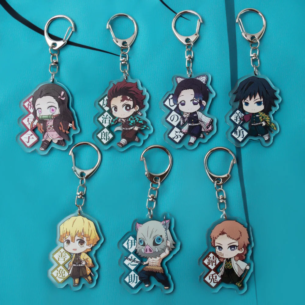 

Anime Demon Slayer Keychain Cosplay Sabito Character Acrylic Key Chain Pendant Keyring Fans Gift