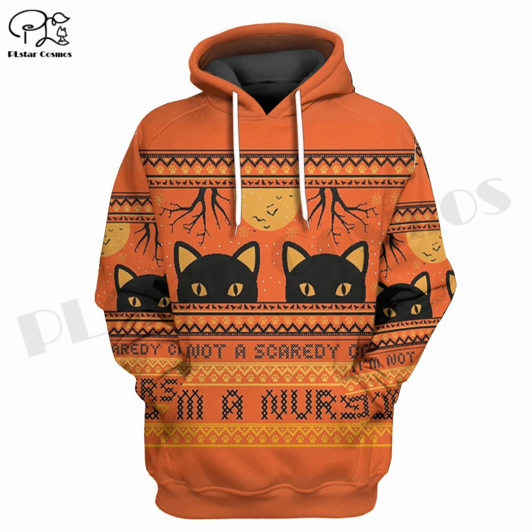 

PLstar Cosmos 3DPrint Newest Halloween Cat Funny Unique Unisex Men/Women Hrajuku Casual Streetwear Hoodies/Zip/Sweatshirt R-3