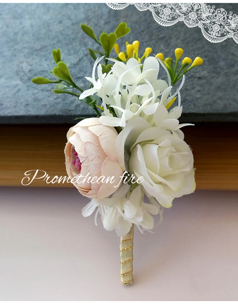 1 Boutonniere Бутоньерка с цветами, бутоньерка, мужской свадебный браслет, подружка невесты, свадьба, подружка невесты, на запястье, цветок - Цвет: 1 Boutonniere