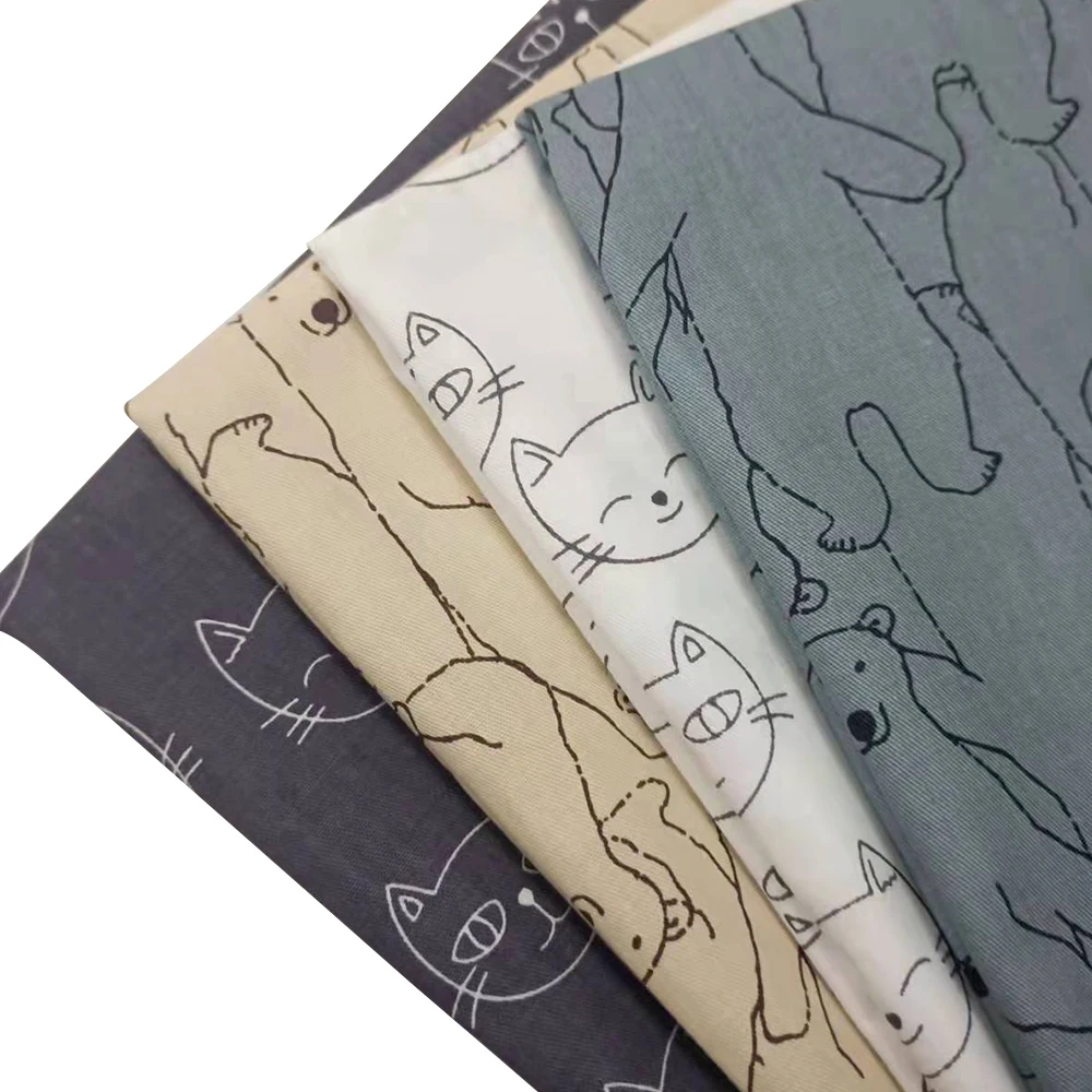 

Cute Cartoon Animal Printed Cotton Twill Fabric Soft Pure Cotton Patchwork Quilting Fabric DIY Sewing Material