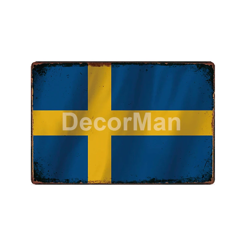 [DecorMan] Великобритания Япония Корея Италия Германия Сингапур флаг металлическая