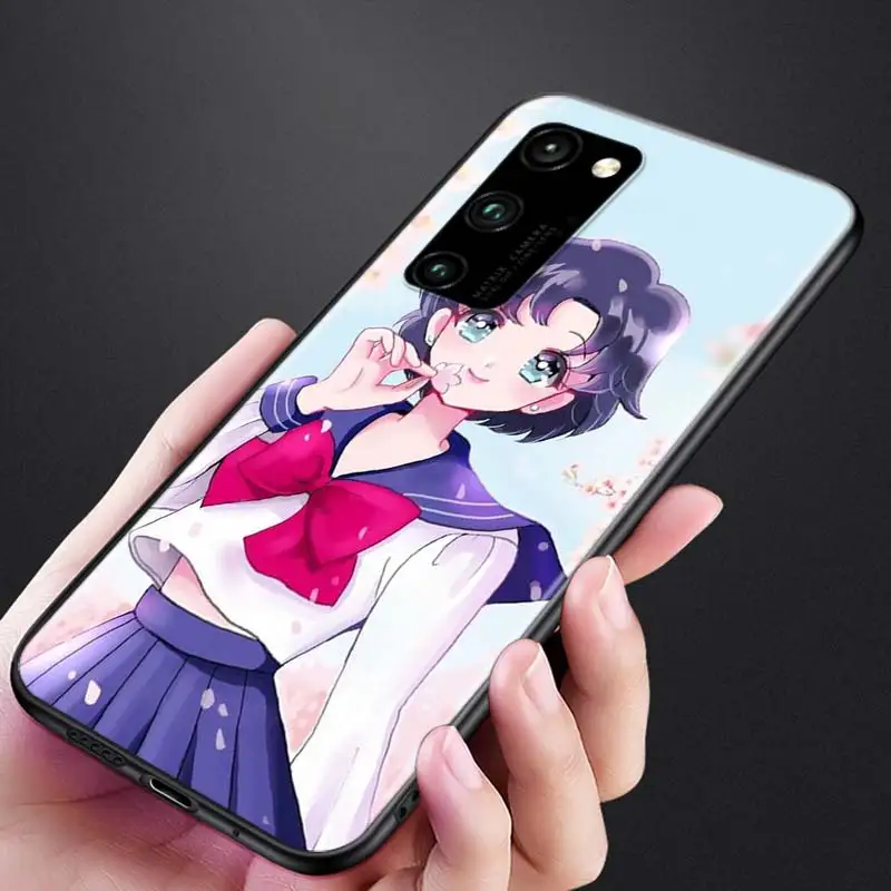 

Cute Sailor Moon for Huawei Honor 9A 9C 9S 9X 10 9 Lite 30 20 Pro 10i 8X 8 8A 7A 7C Pro Lite Black Phone Case