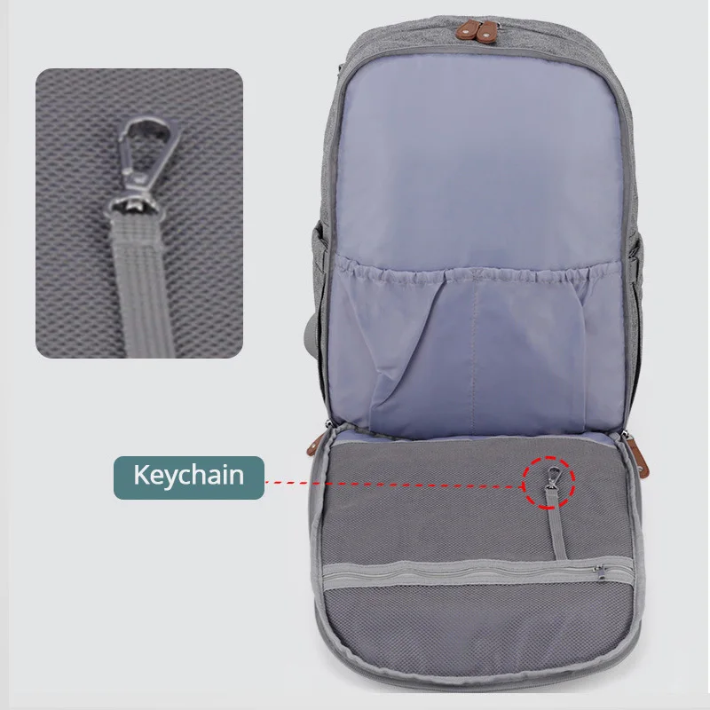 Сумка для подгузников мам серый дорожный рюкзак ухода за ребенком на детскую