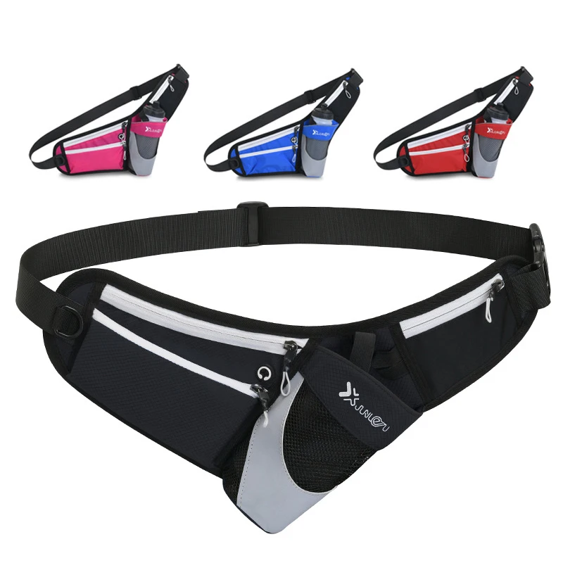 Outdoor Waterproof Waist Bag Fanny Pack for Men Women Running Belt Chest Sling with Water Bottle Holder Sport Gym Fitness