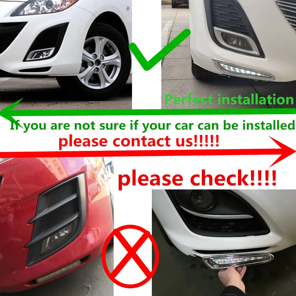 please check CSCSNL 1 комплект для Мазда 3 2010 2011 202 2013 светодиодный DRL дневные ходовые огни противотуманная фара с сигналом поворота автомобильный Стайлинг - Цвет: please check