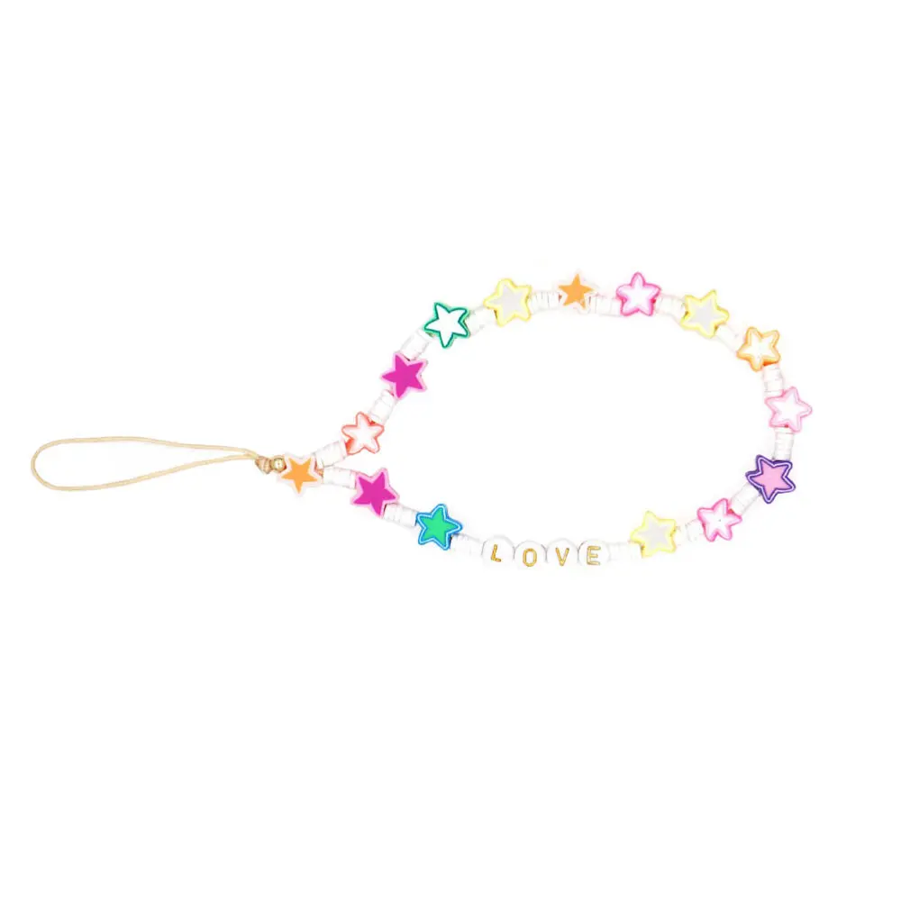 

1pc Five-pointed Star Pottery Mobile Phone Lanyard Ethnic Customs Lanyard