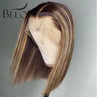 180% полноразмерный парик Beeos из человеческих волос на сетке спереди 13*4, парик с прямыми волосами, хайлайтер, бразильский парик без повреждений для женщин, парик из человеческих волос спереди