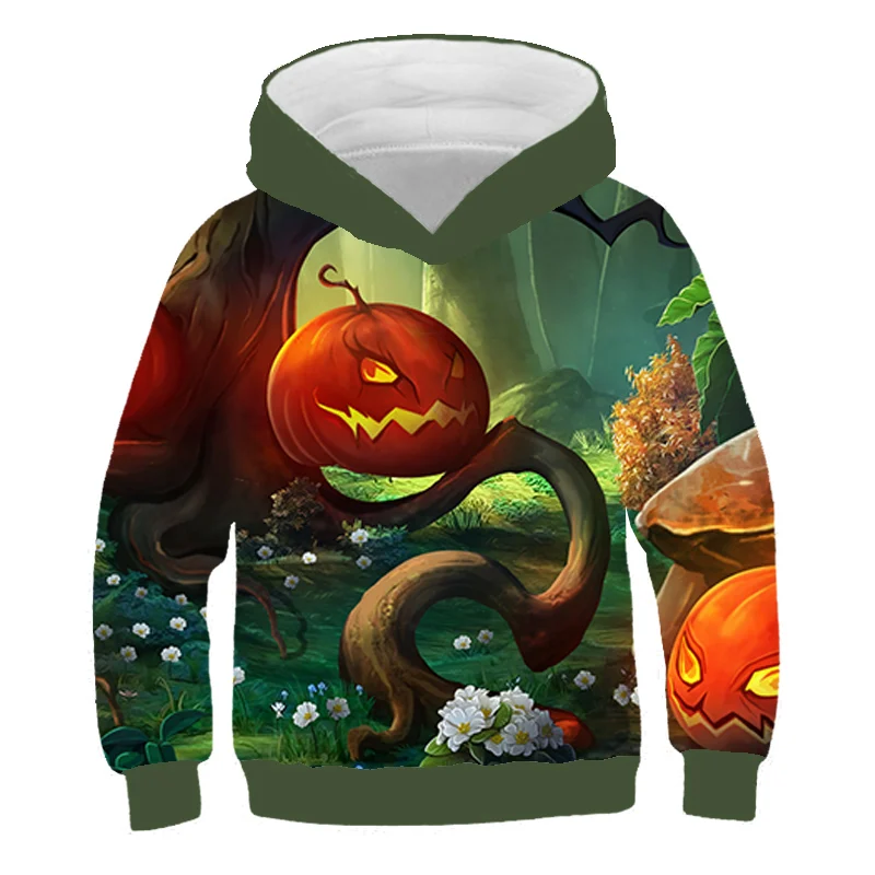 

2021 Kids 3D Hoodie Halloween Sweatshirt Long Sleeve Children Cloth Boys/Girl on Cool Tops 4-14T