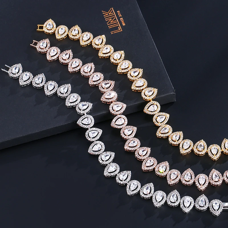 Бренд RAKOL роскошный дизайн известный капля воды кубический цирконий свадебные