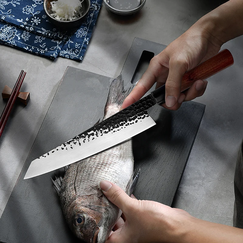 9 5 дюймовый кованый кухонный нож Kiritsuke с лезвием Молотка из нержавеющей стали