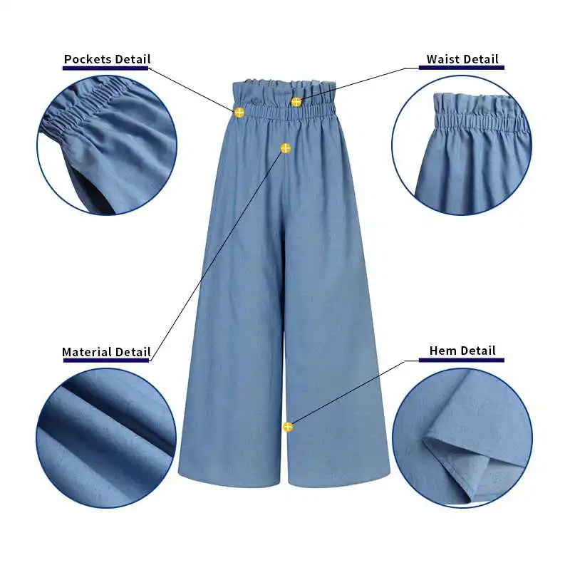 

Casual Loose High Waist Pant Women Wide Leg Pants 2021 VONDA Female Casual Trousers Denim Jeans Palazzo Pantalon Femme Plus Size
