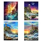 Алмазная 5d картина сделай сам с полным покрытием, пейзаж, вышивка, квадратная, круглая, дрель, закат, морской парусный спорт, мозаика, вышивка крестиком, декоративное искусство, хобби