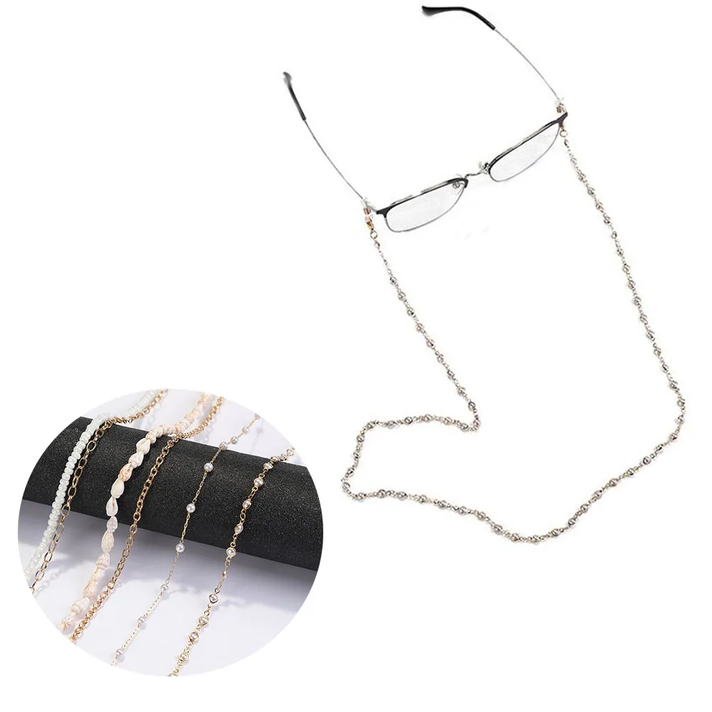 

Sunglasses Masking Chains For Women Creative Pearl Crystal Eyeglasses Chains 2021 New Fashion Jewelry Wholesale Lanyards Gifts