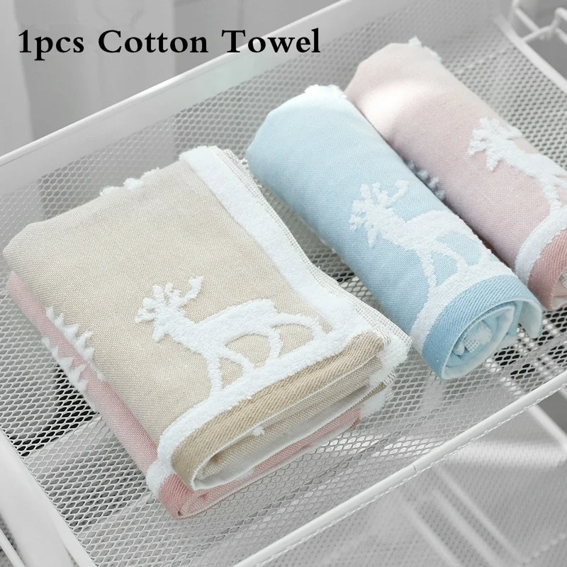 Детское Хлопковое полотенце Рождественская елка лось узор детское лицо