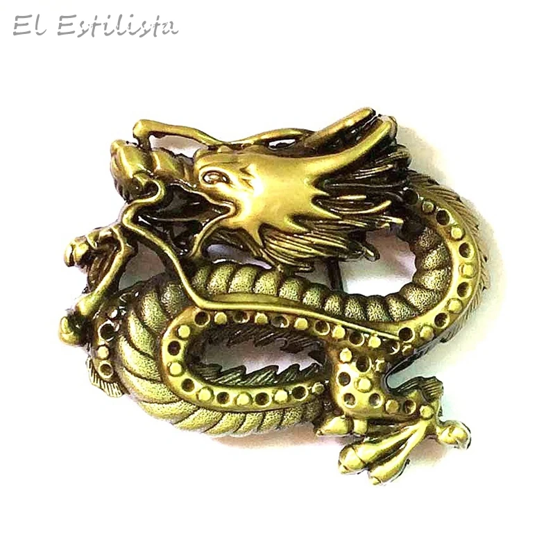 Роскошные Бронзовые цветные пряжки для ремня в стиле дракона мужские