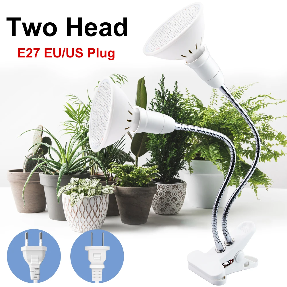 

Grow E27 Full Spectrum LED Growing Lights For Indoor Plants Seeds Flowers Growth LED Bulb 48 60 80 126 200leds Greenhouse Light