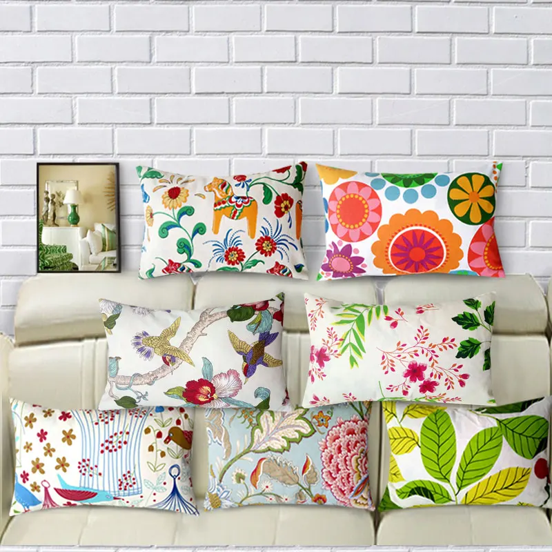 simple pastoral cushion cover cotton fabric large waist pill