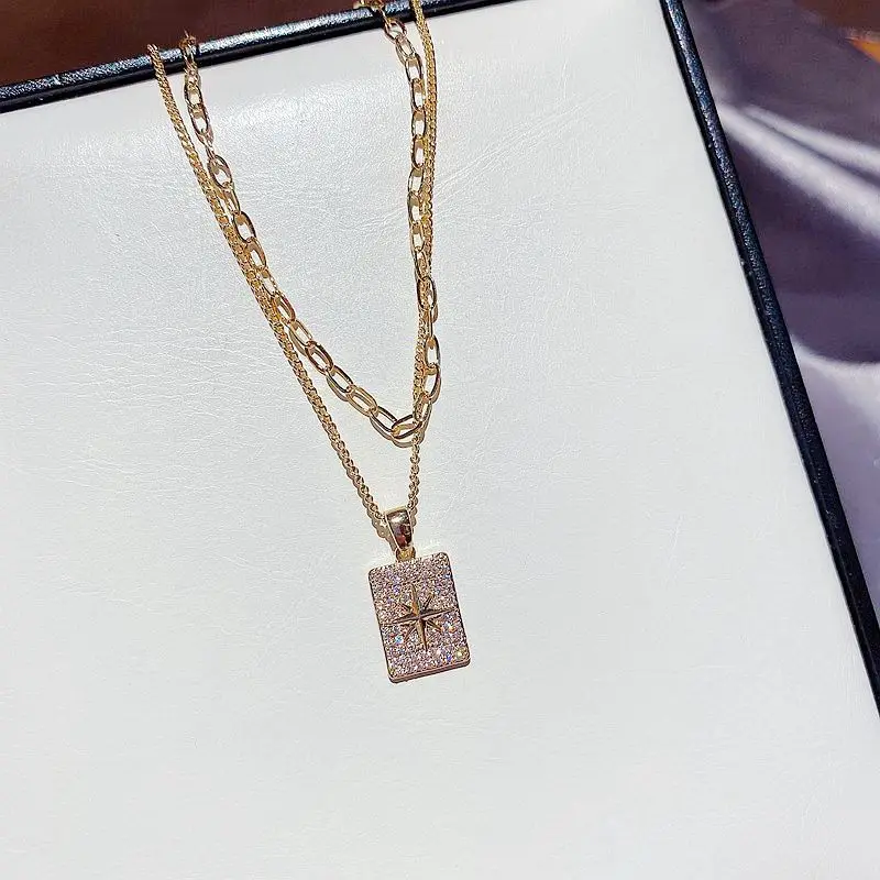 SIPENGJEL модное Двухслойное ожерелье с кулоном в виде звезды панковские